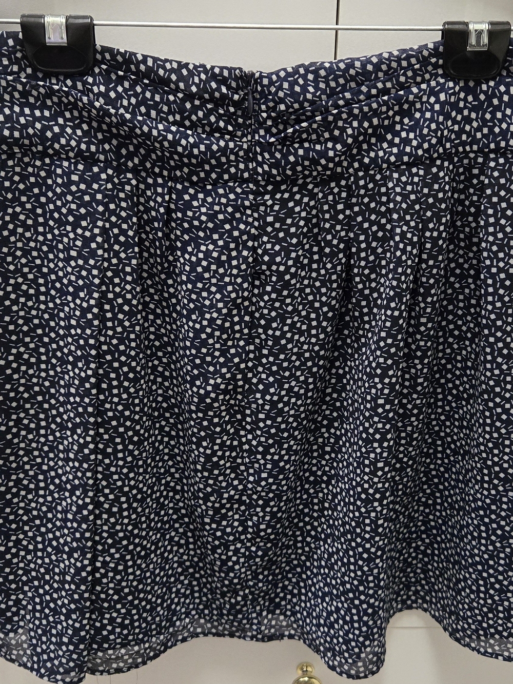 Banana Republic Navy Blue and White Printed Skater Skirt Size 10